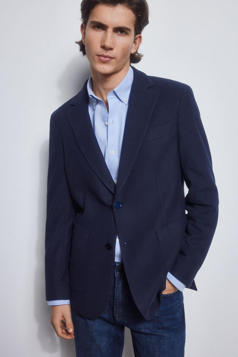 

Вязаный жакет со съемной Pedro del Hierro, синий