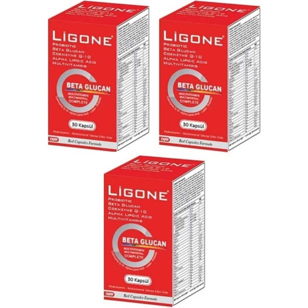 

Бета-глюкан пробиотик мультивитамин Ligone, 3 упаковки по 30 капсул