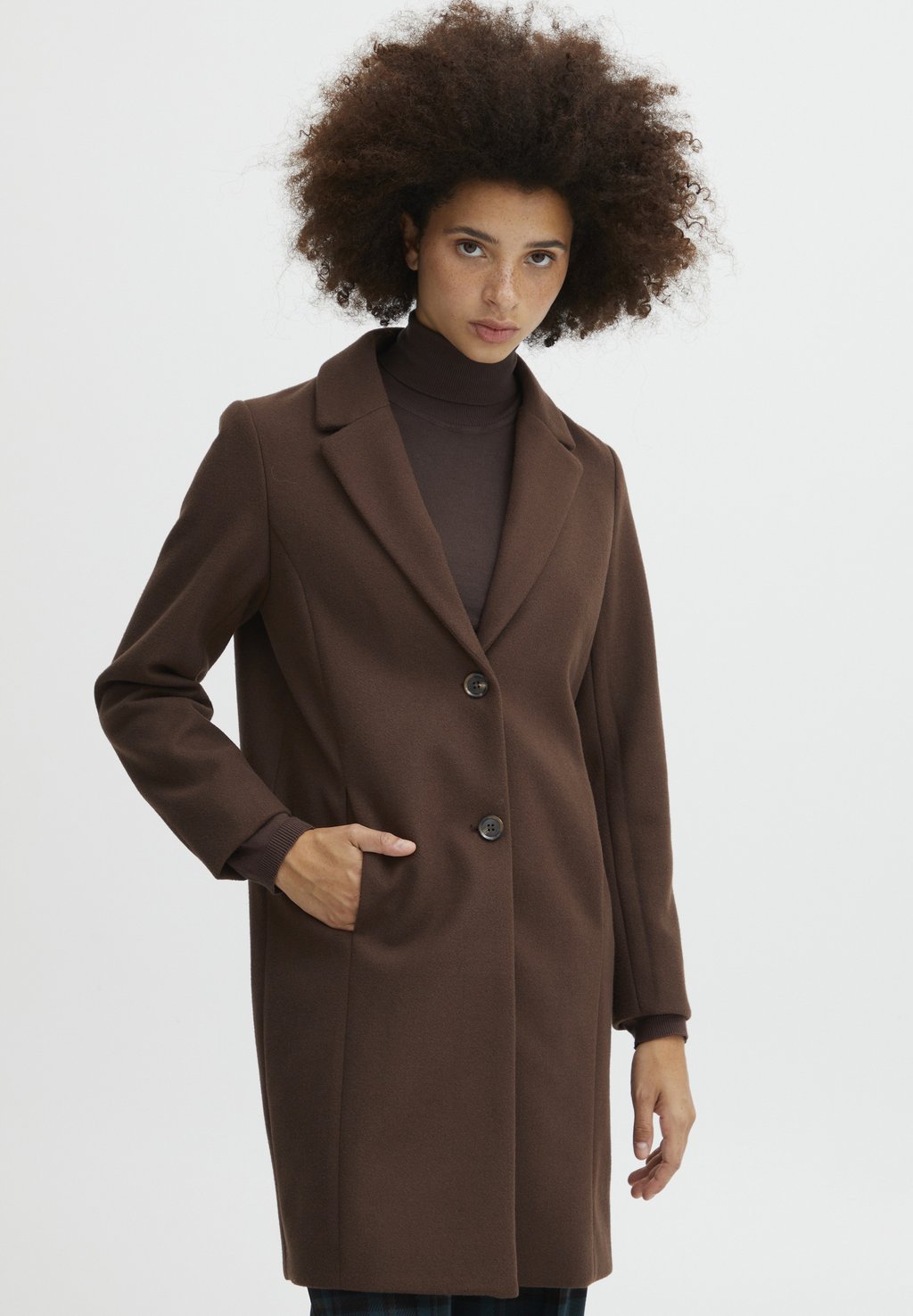 Классическое пальто ICHI, коричневый