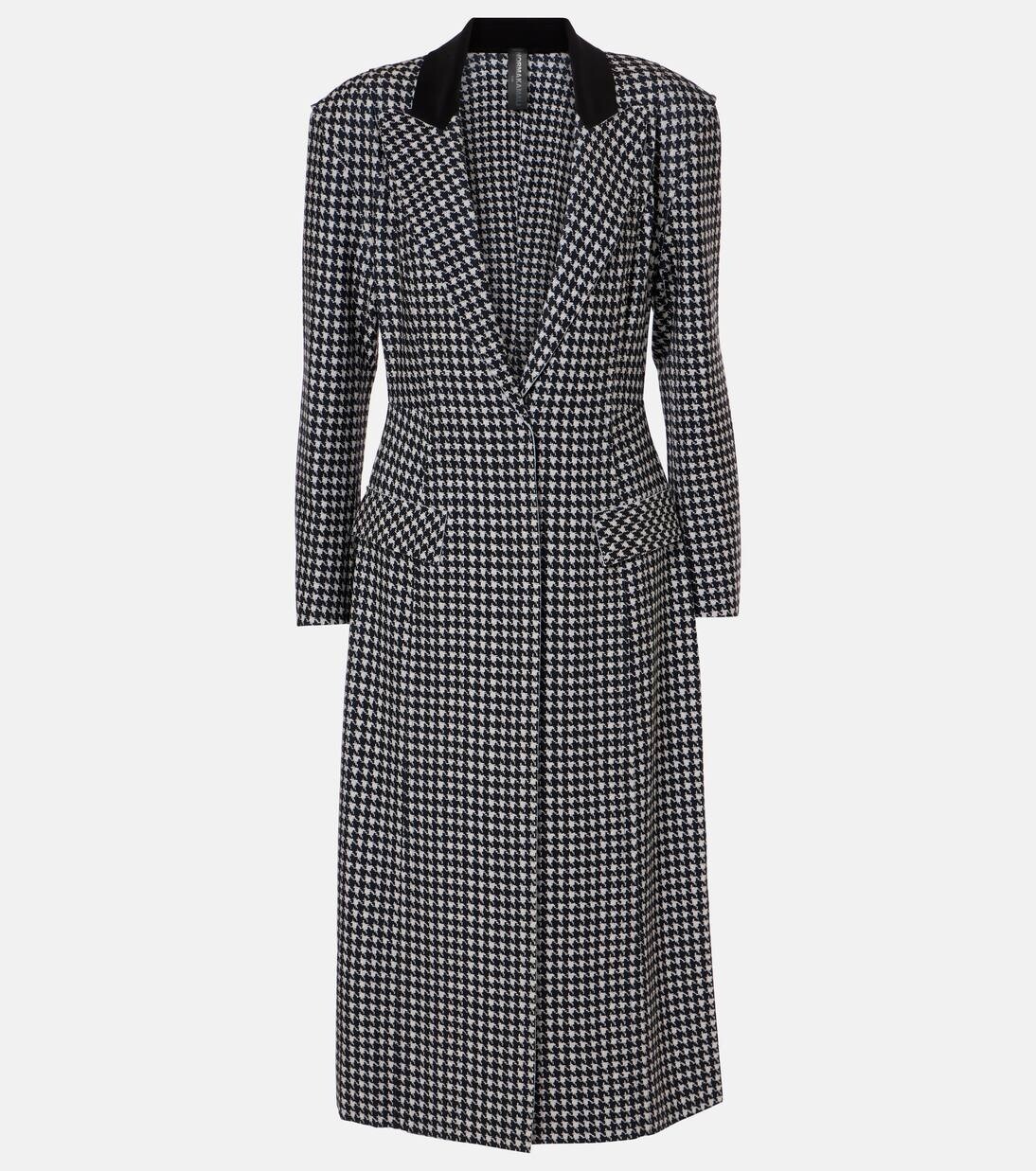 

Пальто в клетку Norma Kamali, цвет large houndstooth/black