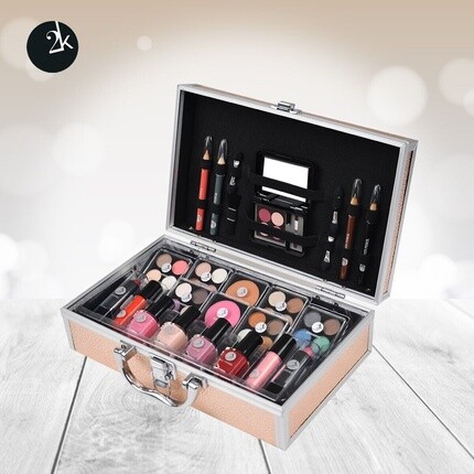 

Прага Beauty Case Набор из 43 предметов для макияжа и косметики - Ros Gold Shimmer, 2K