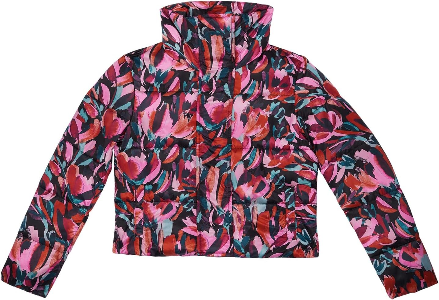 

Пуховик MILLY MINIS Hayes Cropped Puffer, цвет Pink Multi