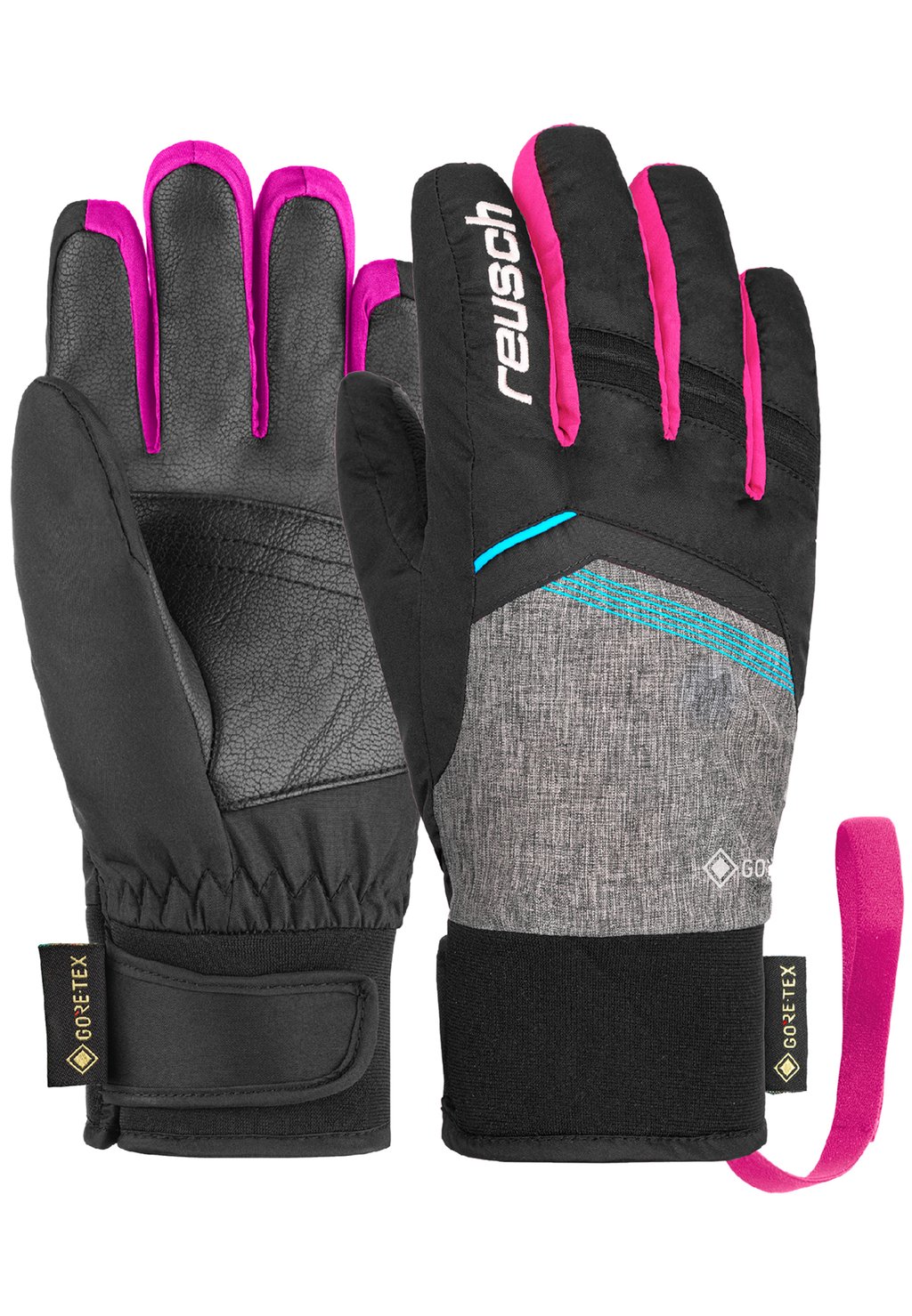 

Перчатки Reusch, цвет blck/blck melang/pink glo