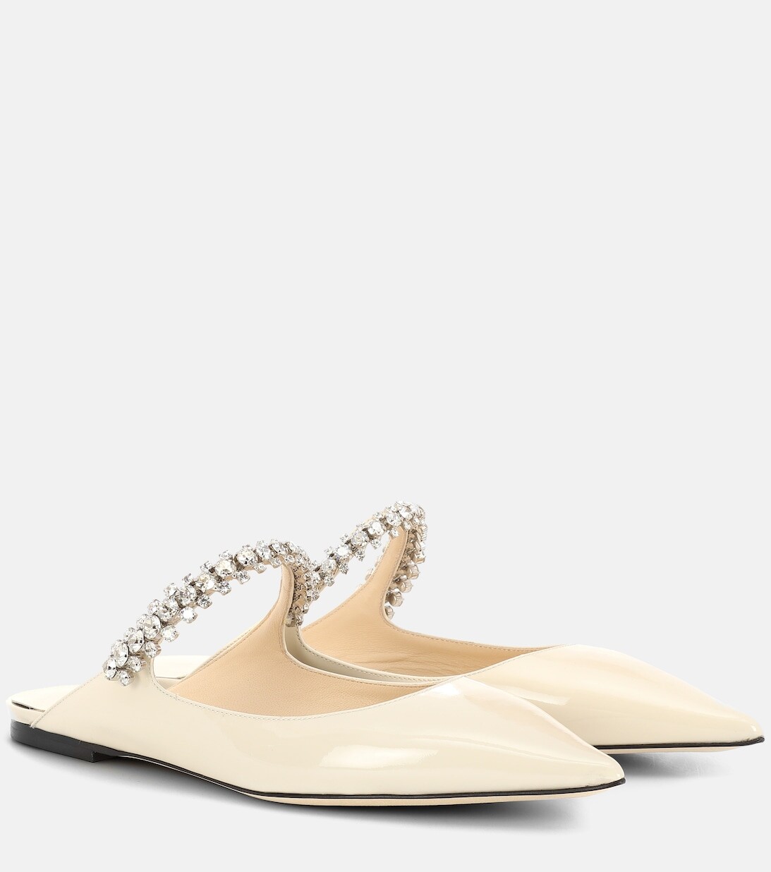 

Шлепанцы из лакированной кожи с декором Bing Jimmy Choo, белый