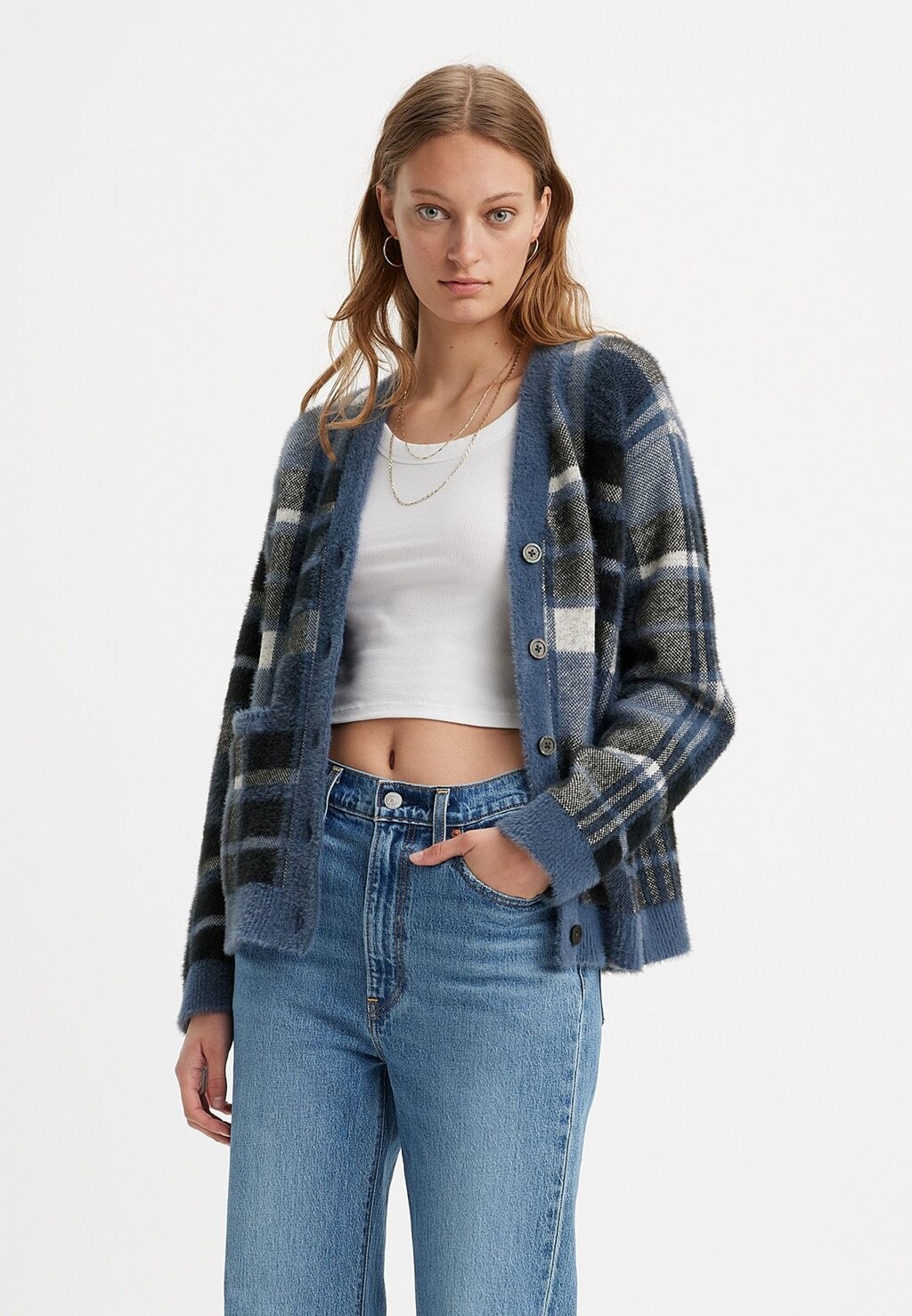

Кардиган BETTY CARDIGAN POCKETED Levi's, цвет rosalie plaid vintage indigo