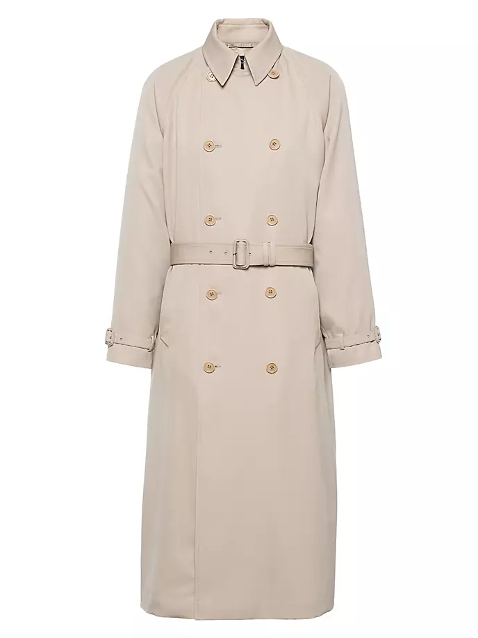 

Шерстяное пальто Prada, бежевый