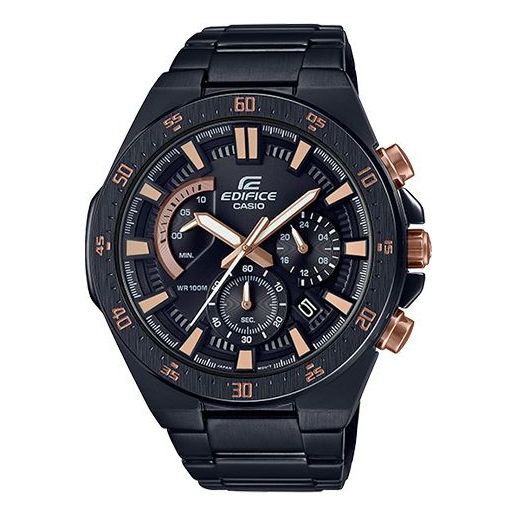 

Часы CASIO Quartz EDIFICE Stainless Steel Strap Mens BlackGold Analog, черный