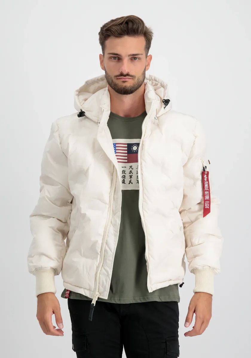 

Зимняя куртка Alpha Industries " Alpha Industries Men - Куртки для холодной погоды с капюшоном и логотипом Puffer", цвет Jet Stream White