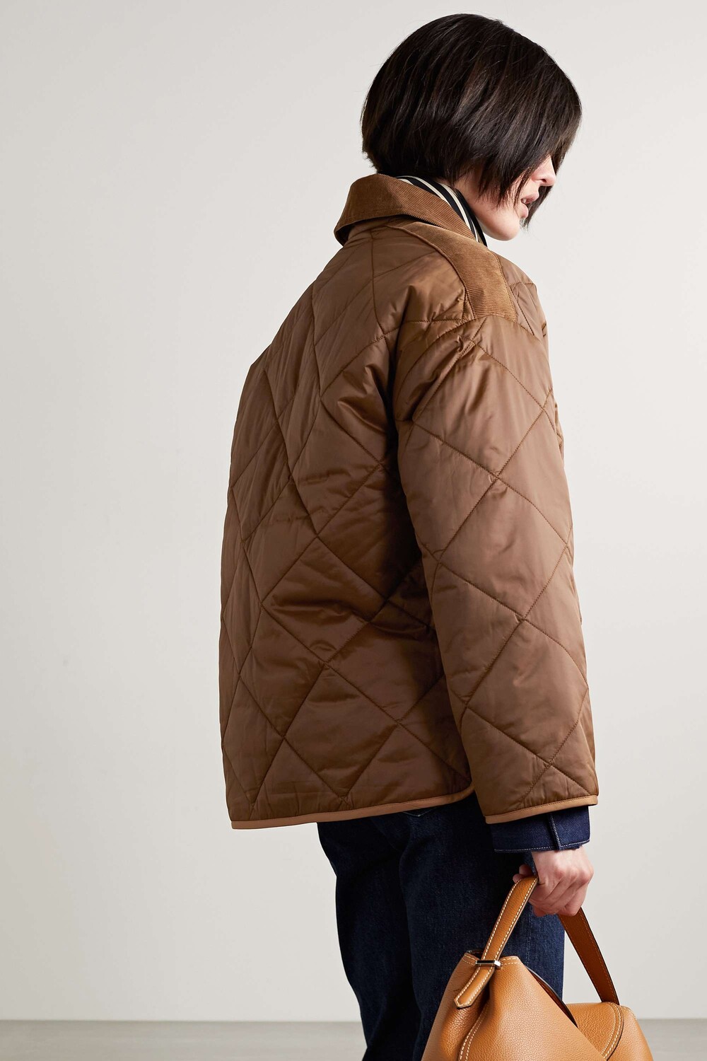 

BARBOUR стеганая куртка Ryhope с вельветовой отделкой, бронзовый, Коричневый