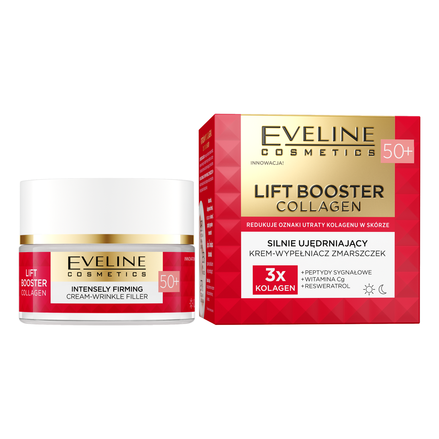 Сильно укрепляющий крем-заполнитель морщин для лица 50+ Eveline Cosmetics Lift Booster Collagen, 50 мл