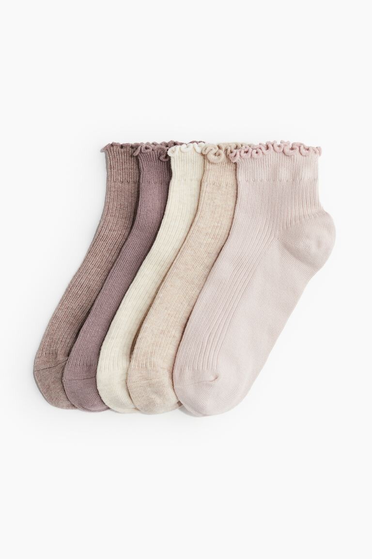 

Упаковка из 5 носков с воланом H&M, розовый