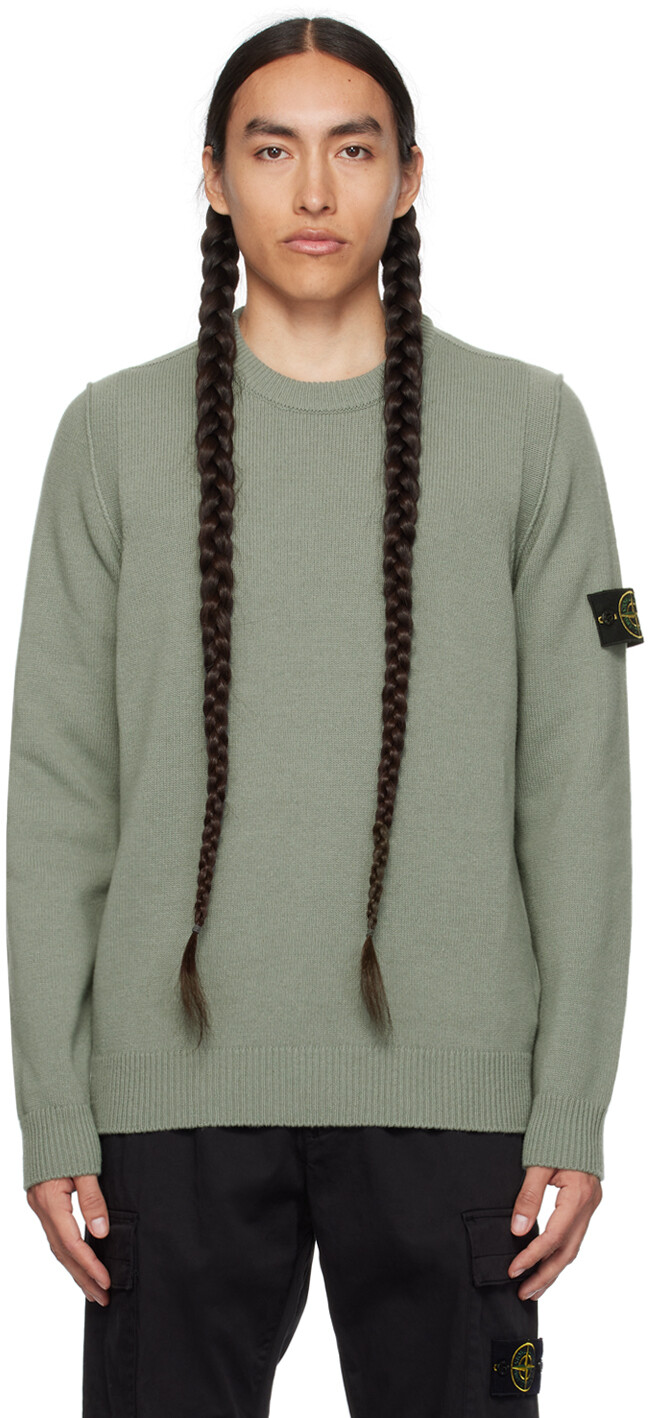 

Зеленый свитер с круглым вырезом Stone Island