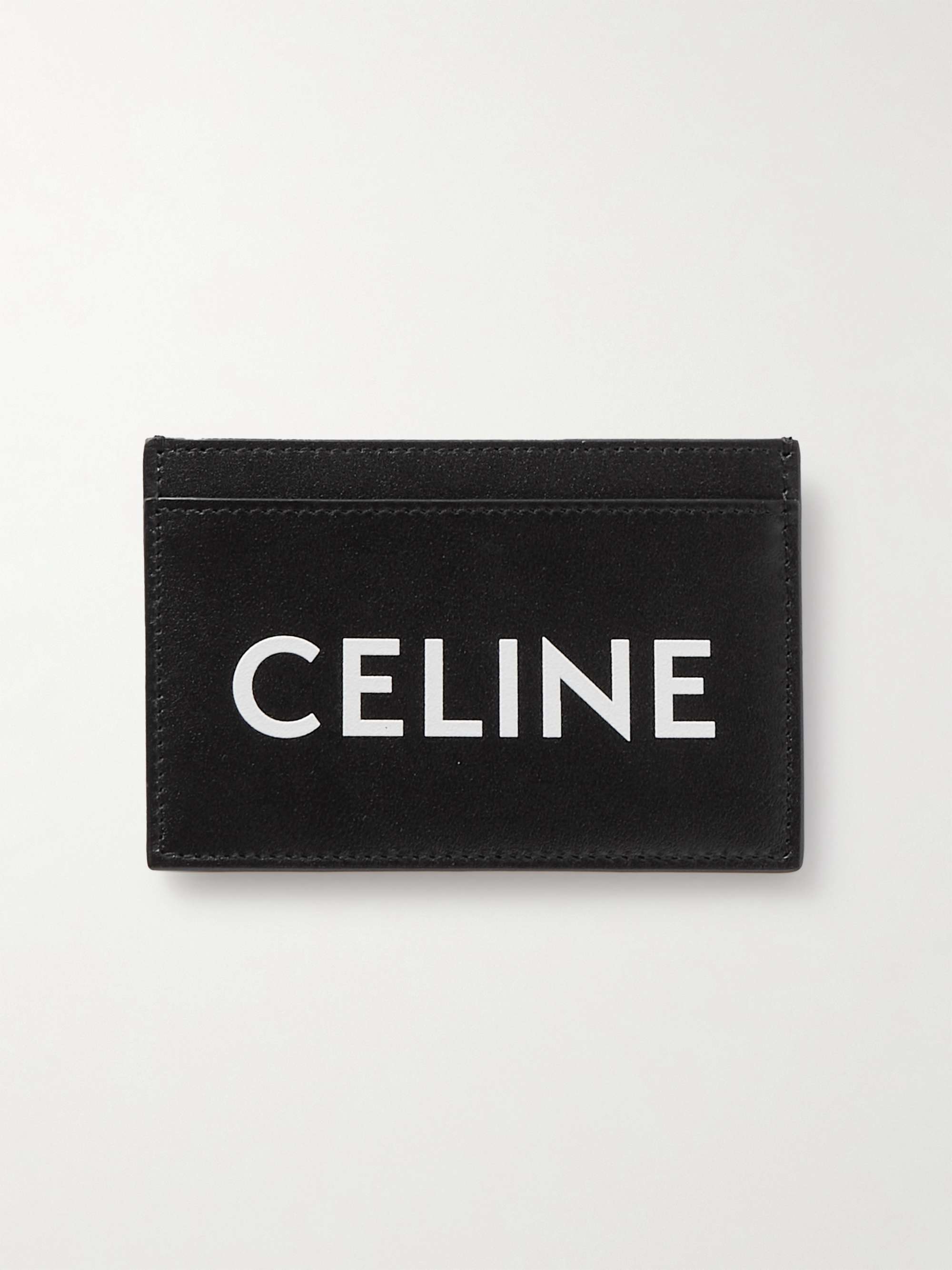 Кожаный картхолдер с логотипом Celine Homme, черный цена и фото