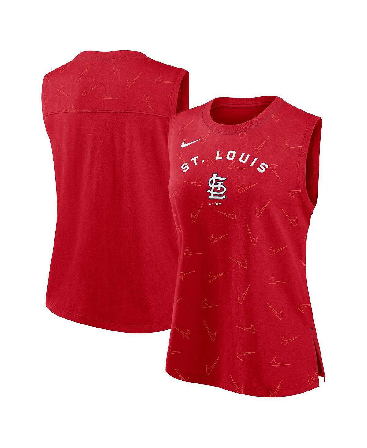 

Женская красная майка St. Louis Cardinals Muscle Play Nike, красный