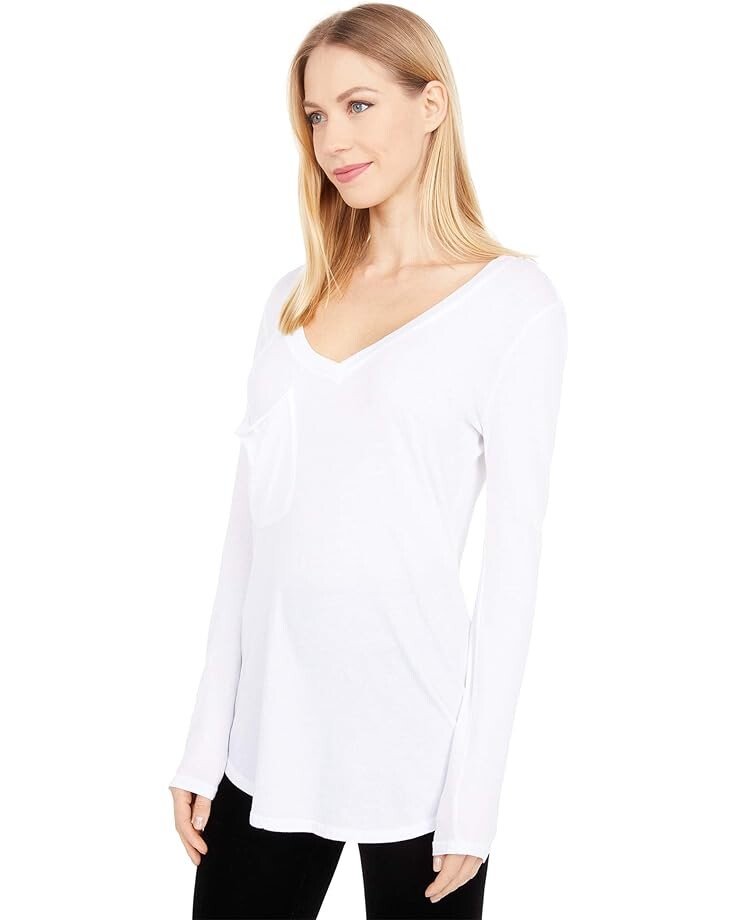 

Футболка bobi Los Angeles Lightweight Jersey Long Sleeve Pocket Tee, белый