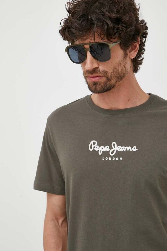 

Хлопковая футболка Pepe Jeans, зеленый