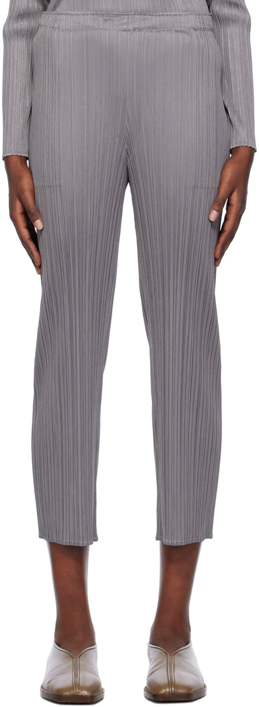 

Серые базовые брюки Pleats Please Issey Miyake