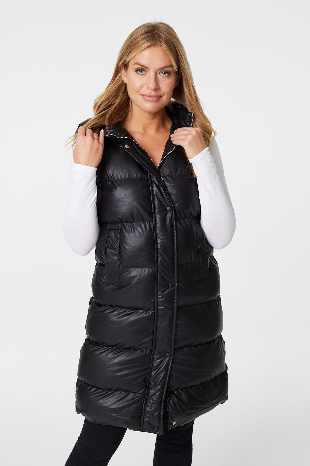 

Стеганый жилет с капюшоном Izabel London, черный