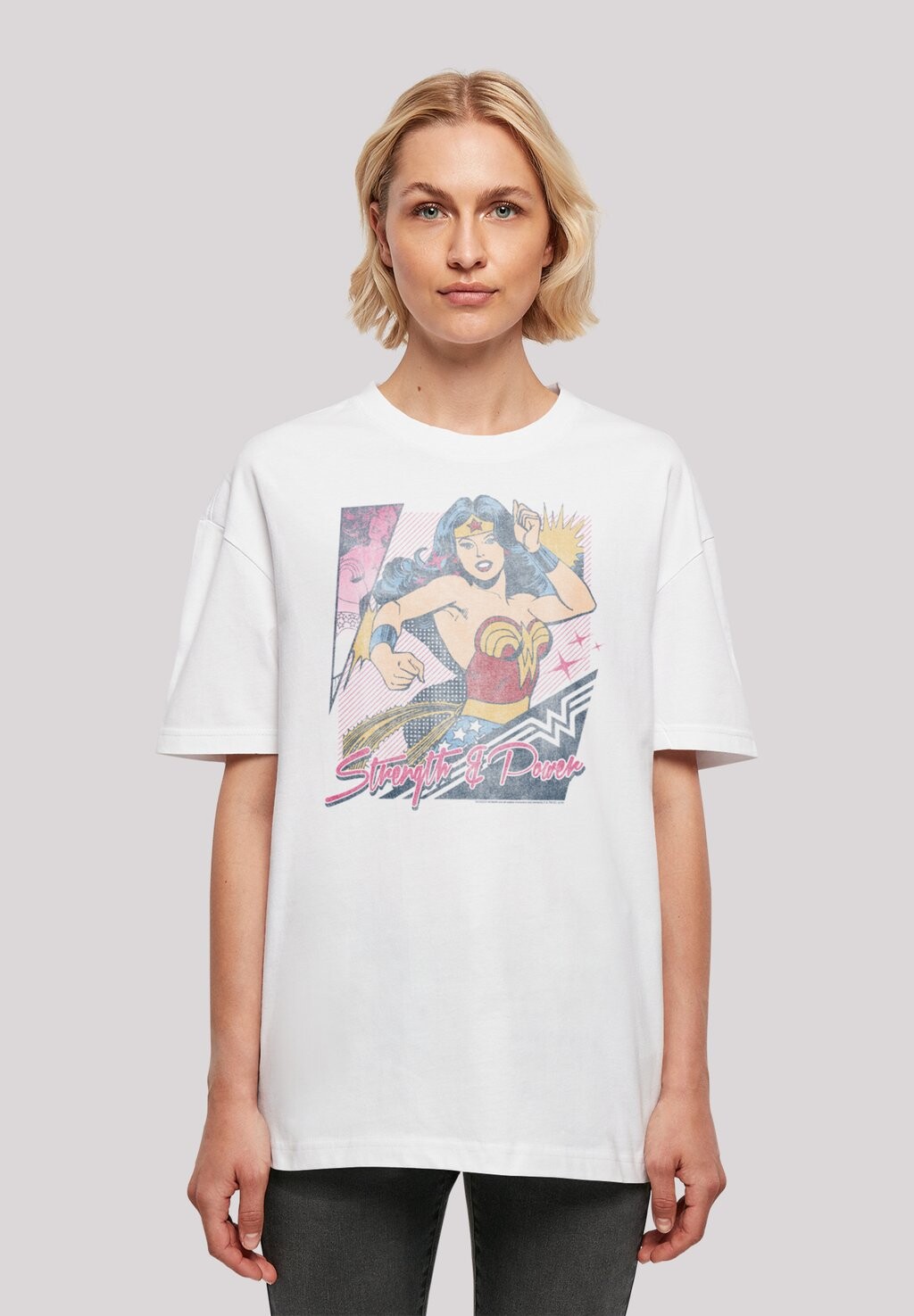 

Футболка с принтом DC COMICS WOMAN STRENGTH & POWER F4NT4STIC, цвет white