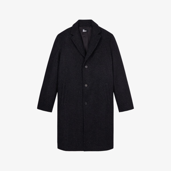 

Однобортное пальто из смесовой шерсти с боковыми карманами The Kooples, черный