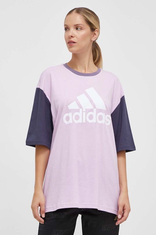 

Хлопковая футболка adidas, розовый