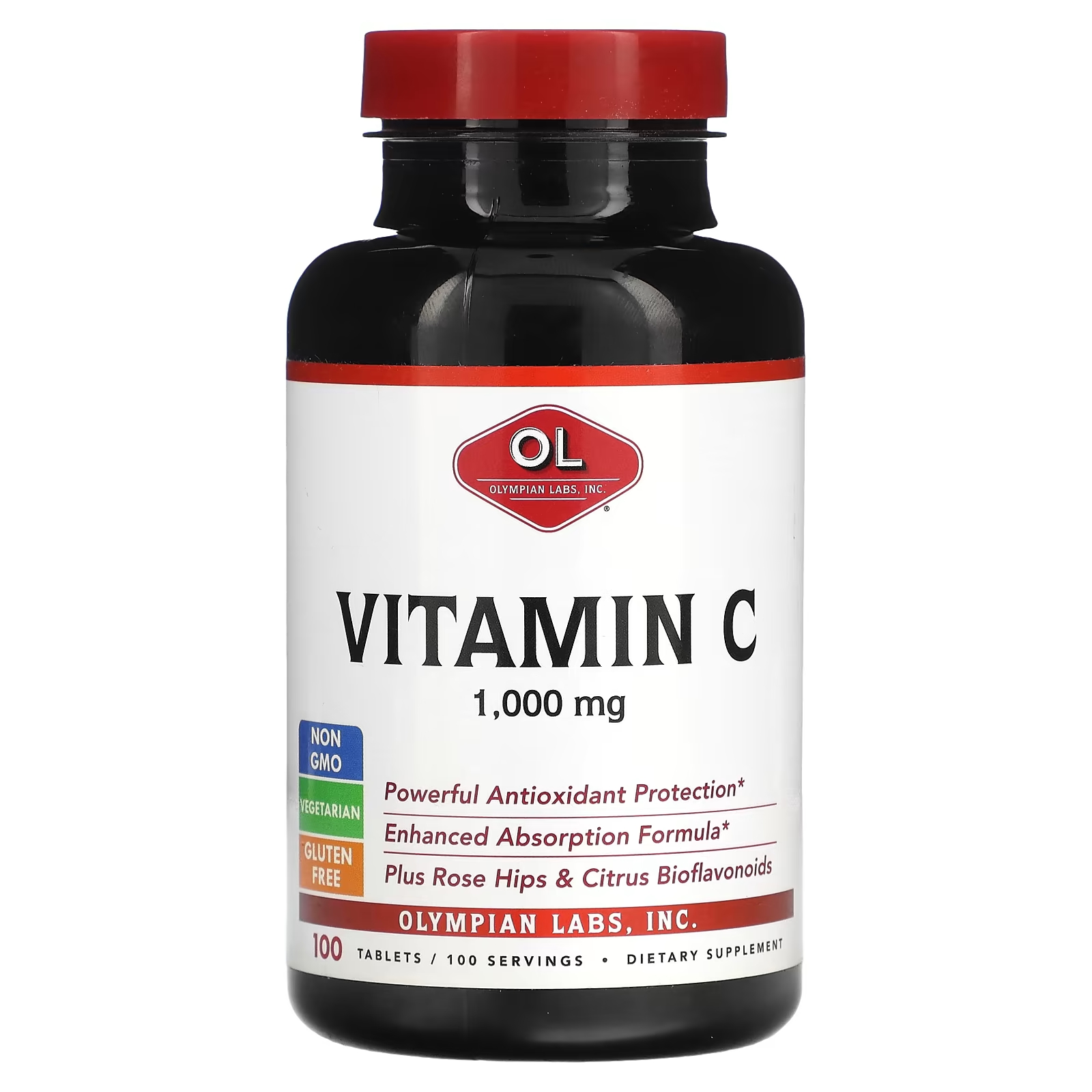 Витамин С Olympian Labs с шиповником, 100 таблеток amazing nutrition витамин c с цитрусовыми биофлавоноидами и шиповником 250 растительных капсул