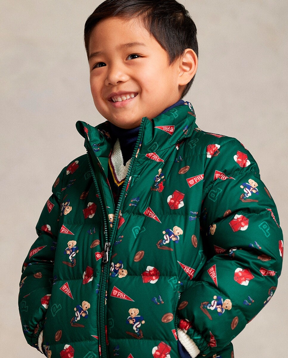 

Зеленый пуховик для мальчика с Polo Bear Polo Ralph Lauren, зеленый