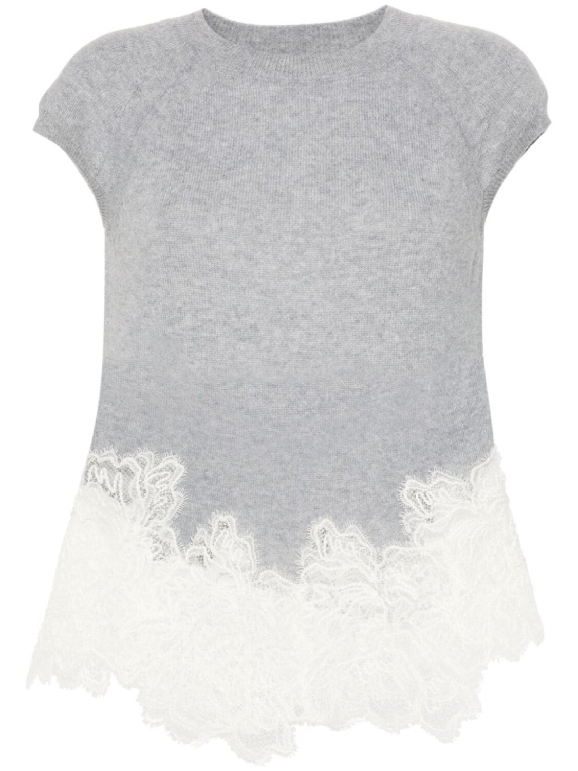 

Ermanno Scervino кашемировый топ с кружевными вставками, серый