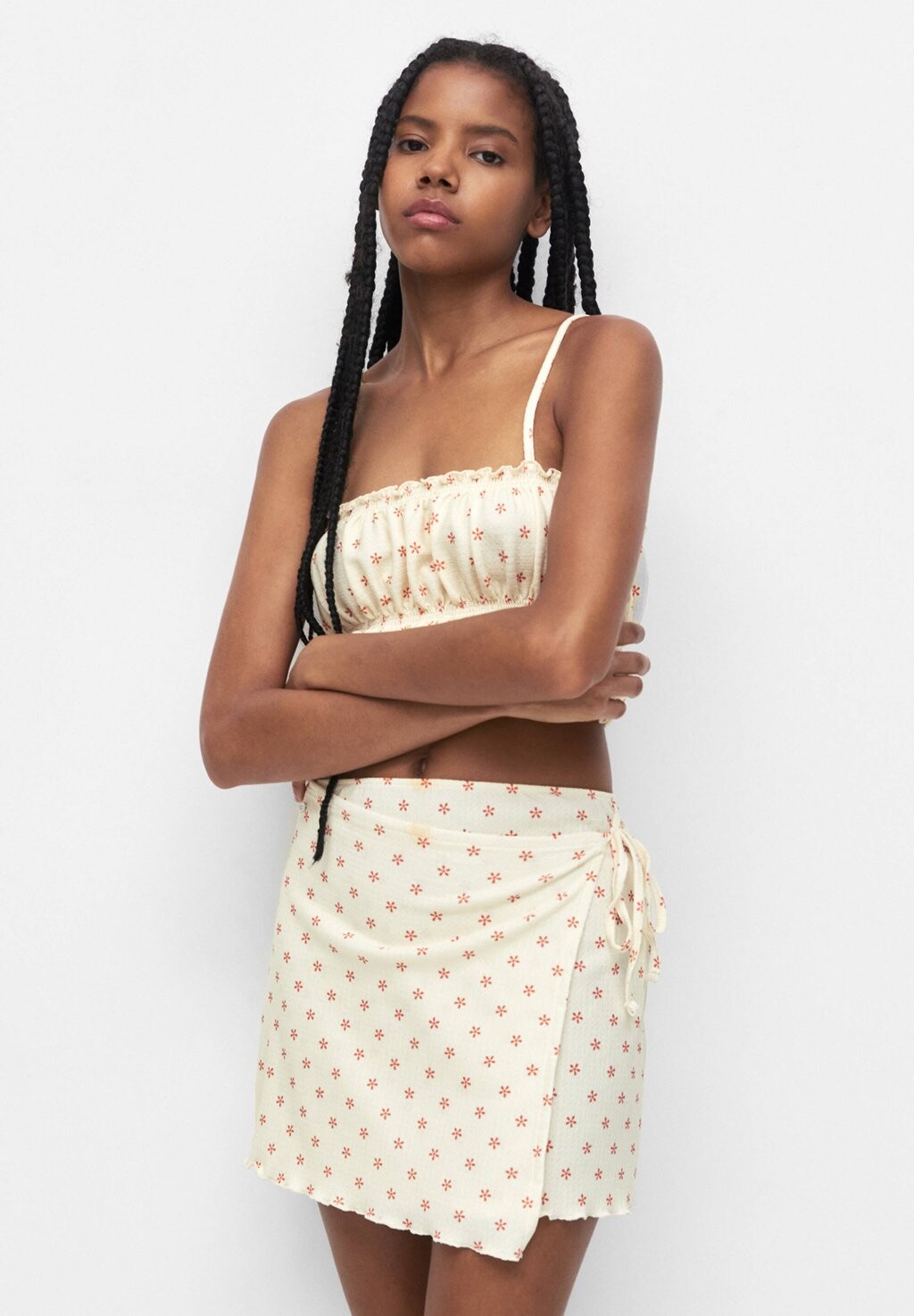 

Юбка расклешенная PULL&BEAR, бежевый
