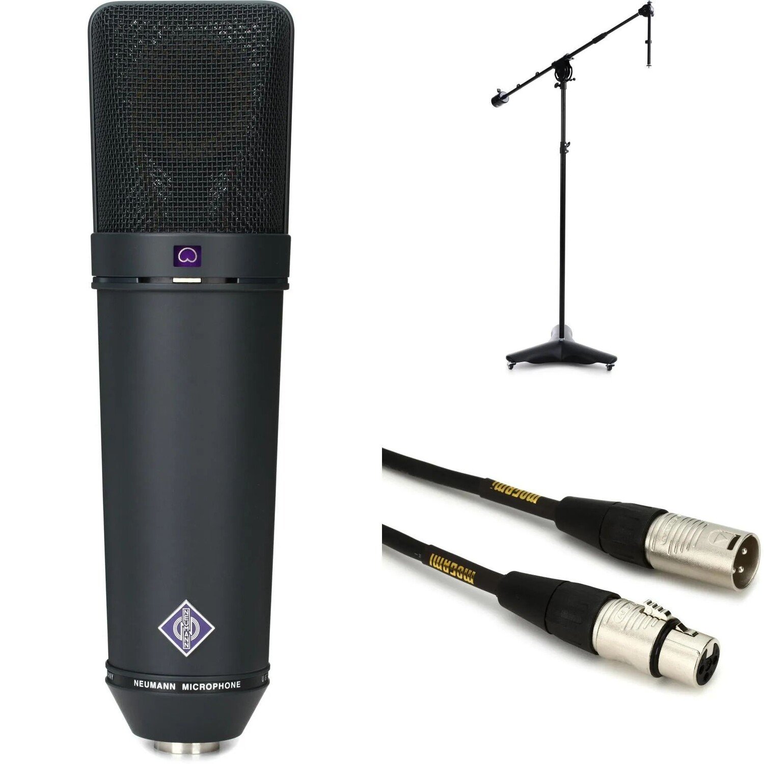 

Neumann U 87 Ai — комплект конденсаторных микрофонов с большой диафрагмой, стойкой и кабелем — матовый черный