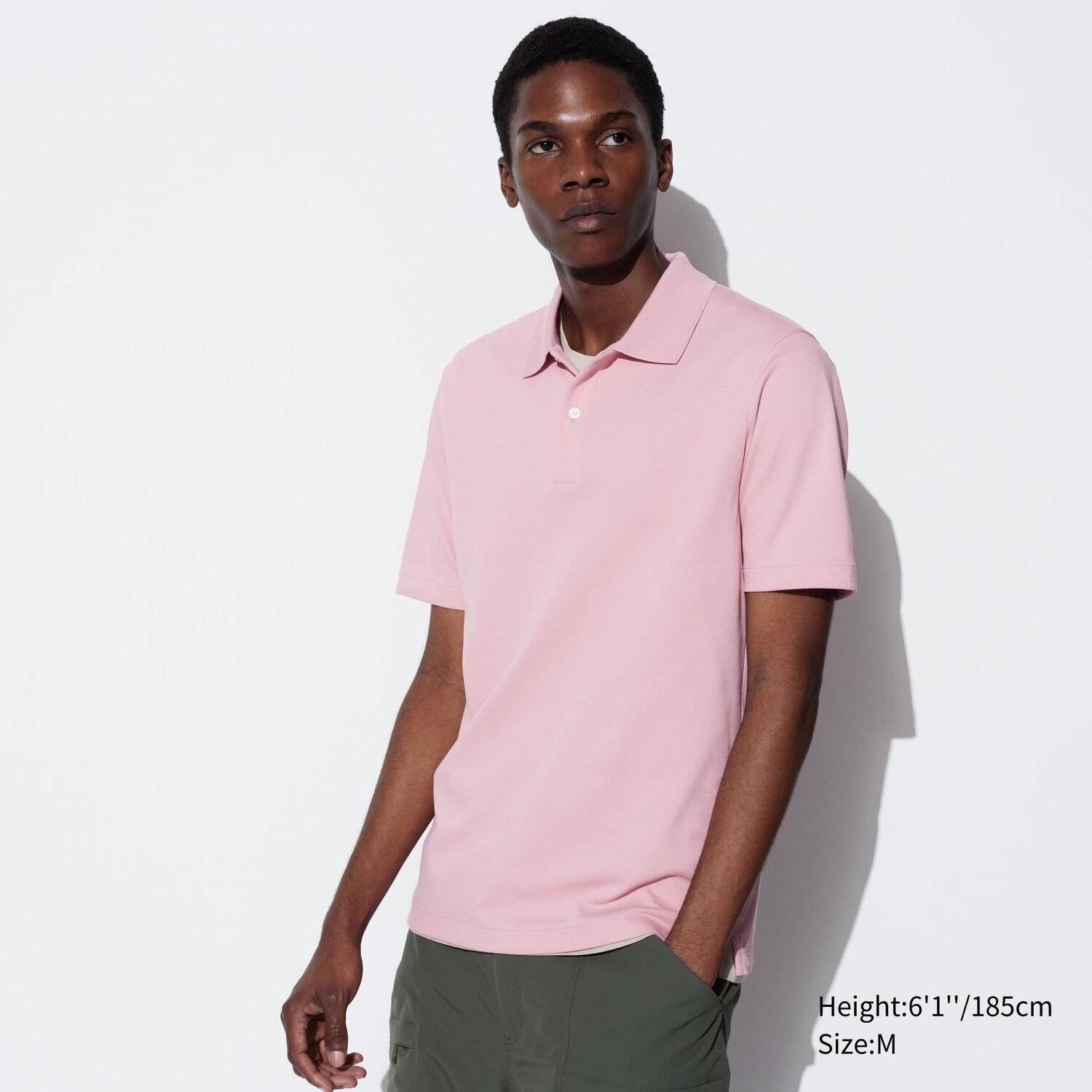 

Поло из хлопкового пике airism UNIQLO, розовый