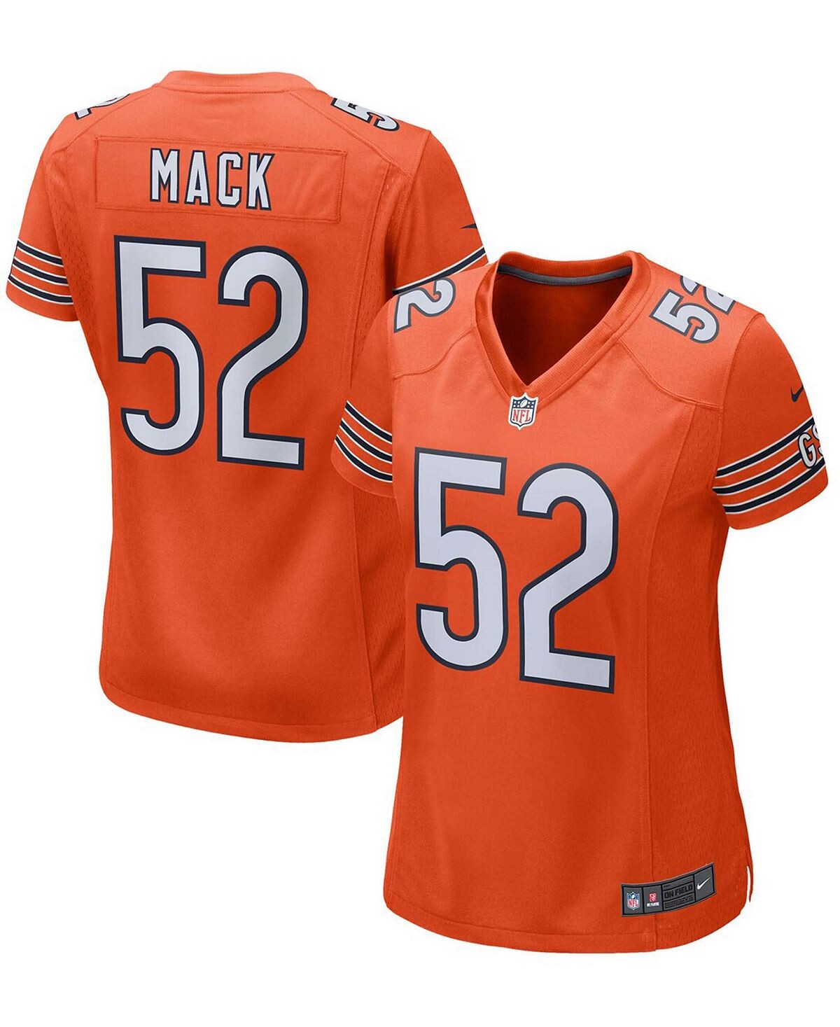 

Женское джерси Khalil Mack Orange Chicago Bears Game Nike