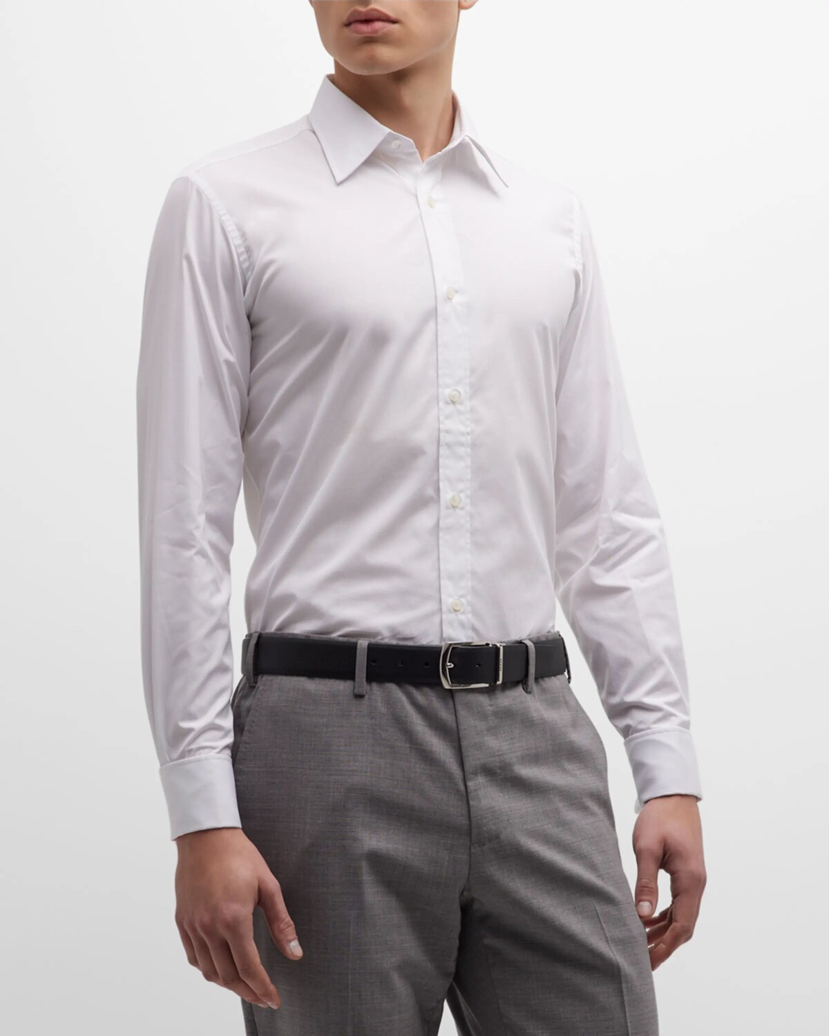 

Классическая рубашка с французскими манжетами Charvet, цвет White