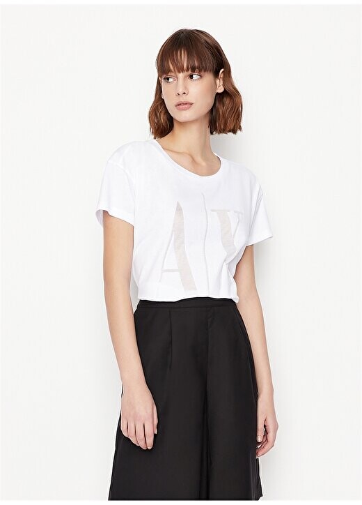 

Белая женская футболка с круглым вырезом 8NYTHX-1000 Armani Exchange, белый
