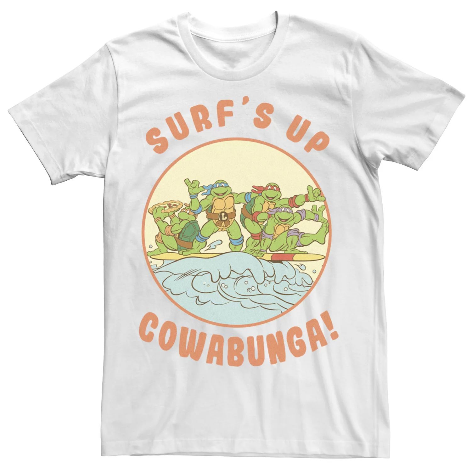 Мужская футболка с рисунком «Черепашки-ниндзя» Surf's Up Nickelodeon