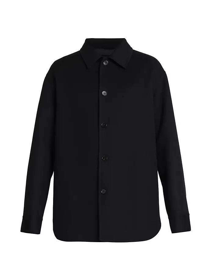 

Верхняя кашемировая рубашка на пуговицах спереди Jil Sander, темно-синий
