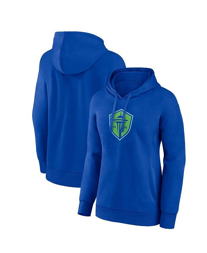 

Женский синий пуловер с капюшоном с логотипом Seattle Sounders FC Primary Fanatics, синий