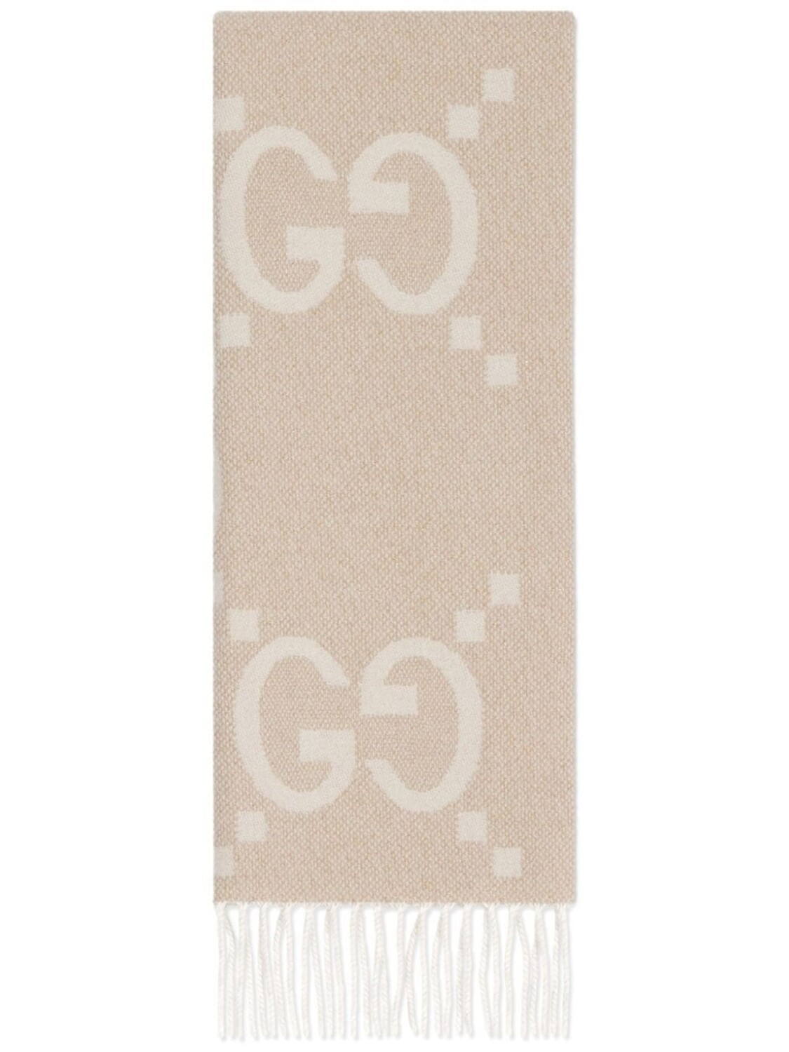 

Gucci шарф из кашемира с жаккардовым узором GG, белый