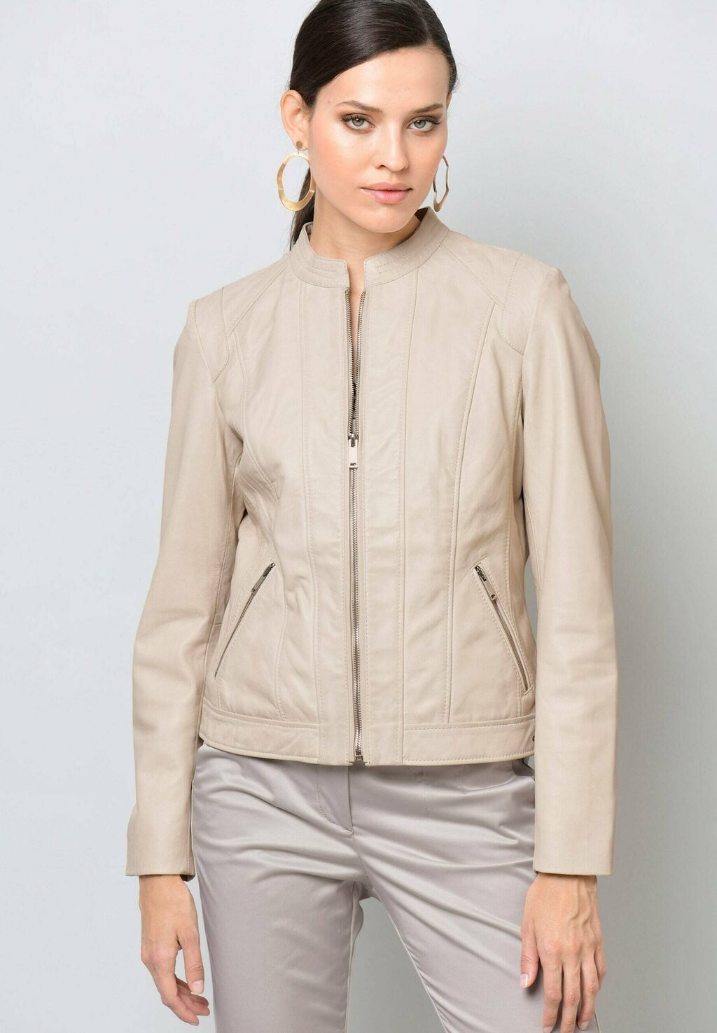 

Кожаная куртка Alba Moda, бежевый