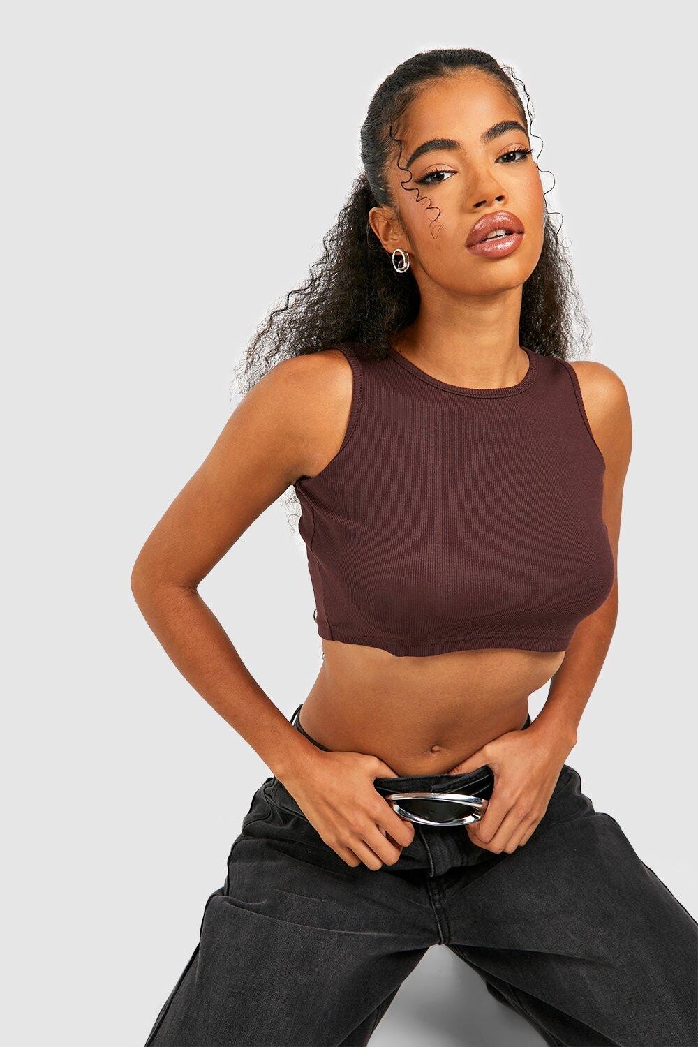 

Базовый жилет rib racer Boohoo, шоколадный