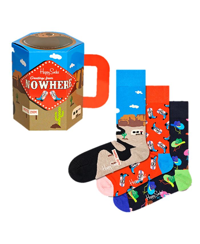 Подарочный набор носков Welcome To Nowhere, 3 шт. Happy Socks, серый