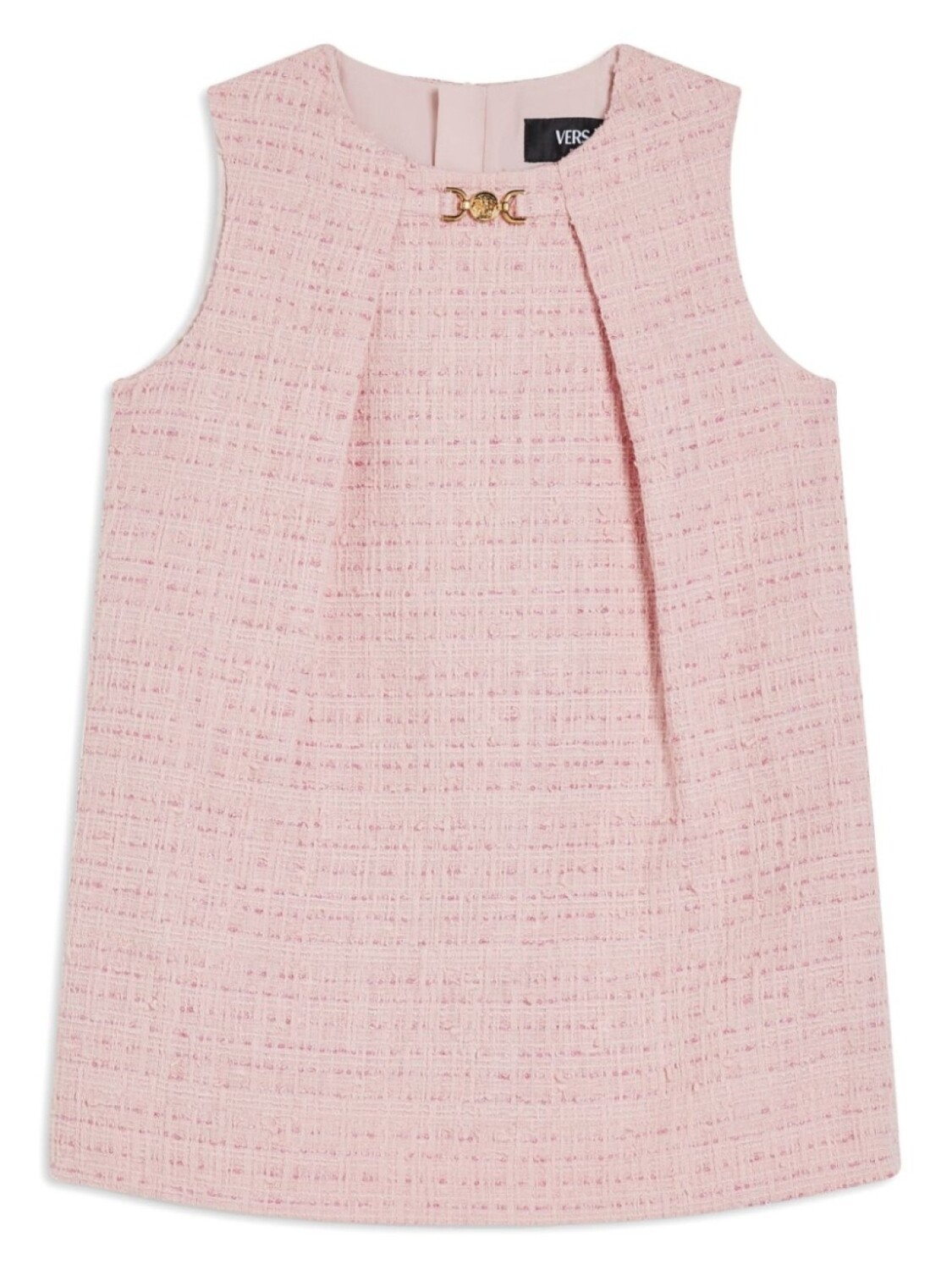 

Versace Kids твидовое платье без рукавов, розовый