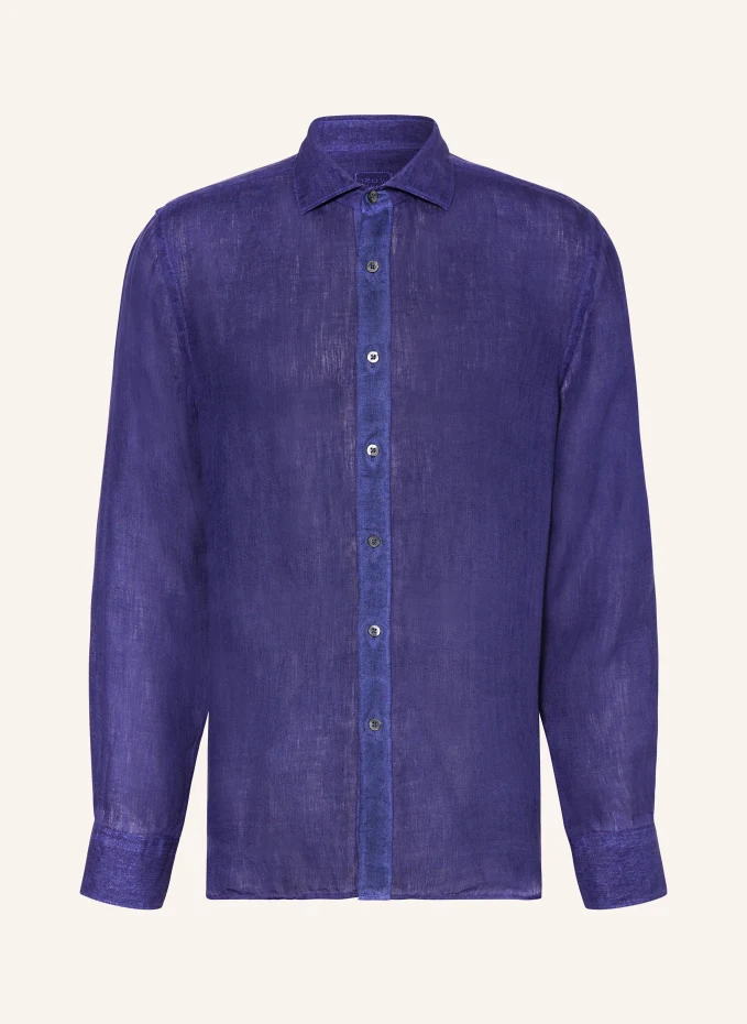Льняная рубашка узкого кроя 120%Lino, синий