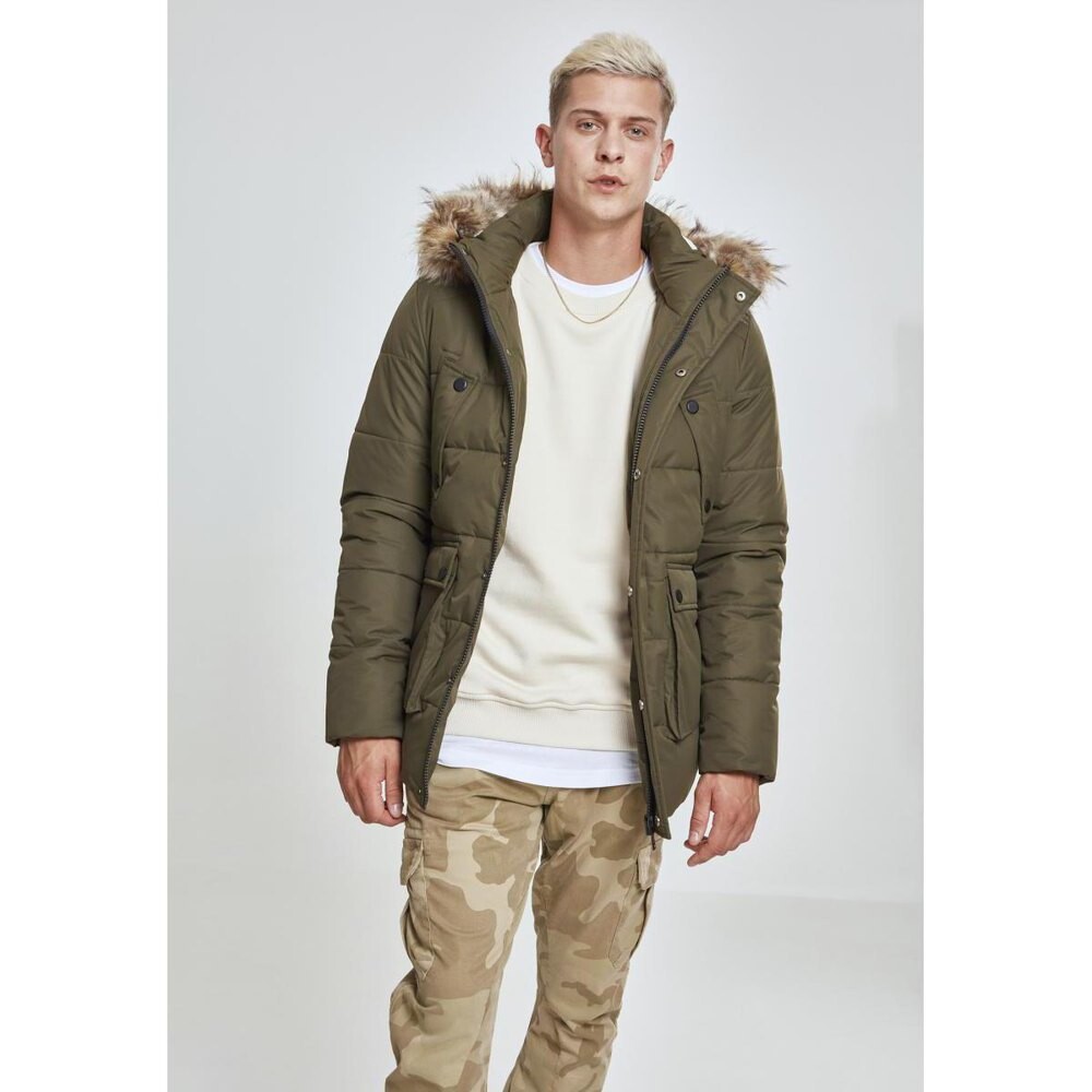 

Парка Urban Classics Faux Fur Hooded, зеленый