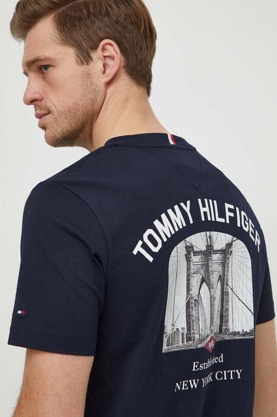 

Хлопковая футболка Tommy Hilfiger, темно-синий