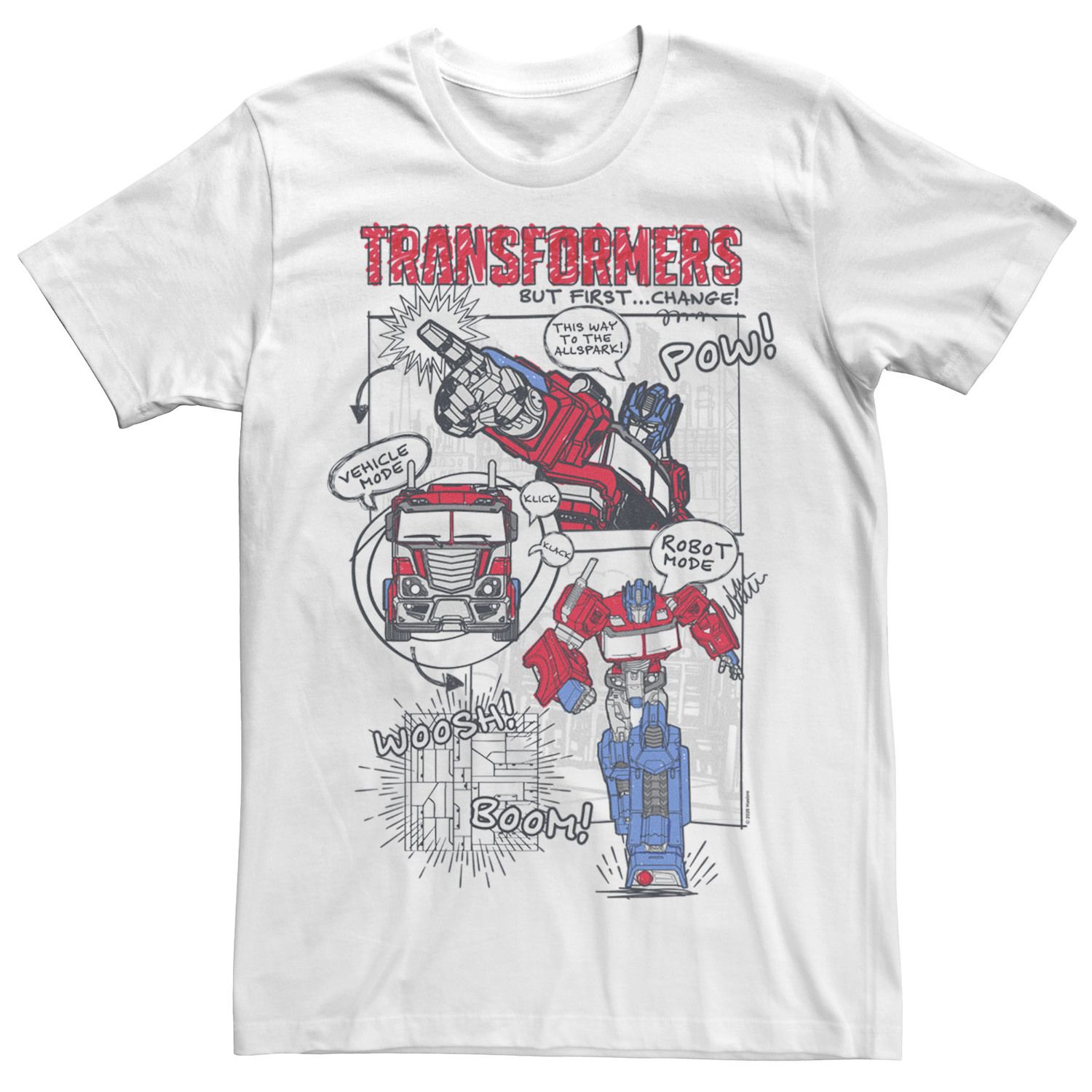 Мужская футболка Transformers Optimus Prime Transformation с комиксами Licensed Character фигурка reaction figure transformers – optimus prime 9 см