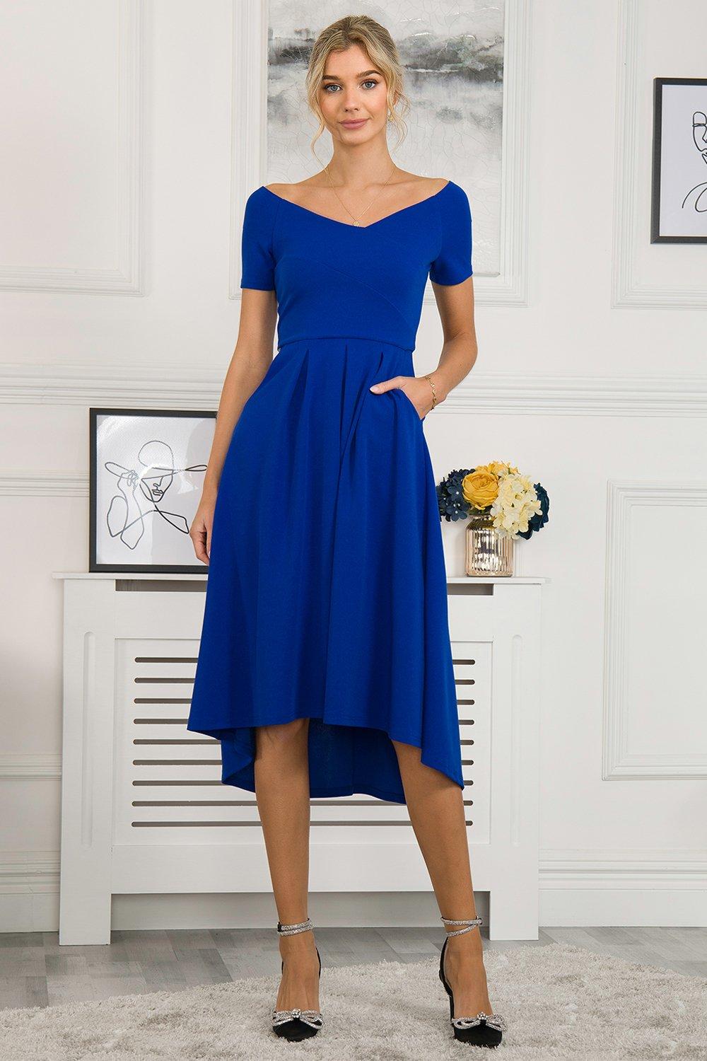 Платье миди Lenora с расклешенным кроем Jolie Moi, синий платье длинное расклешенное короткие рукава с напуском 42 синий