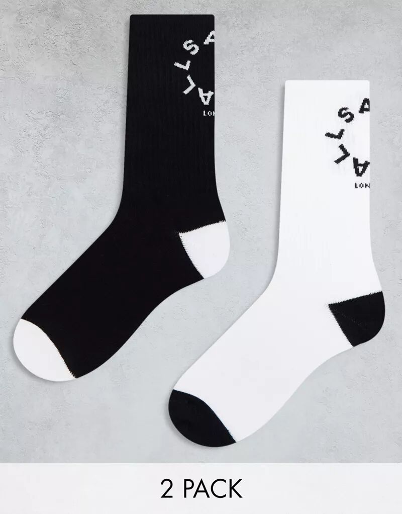 Набор из 2 черных и белых носков AllSaints Tierra