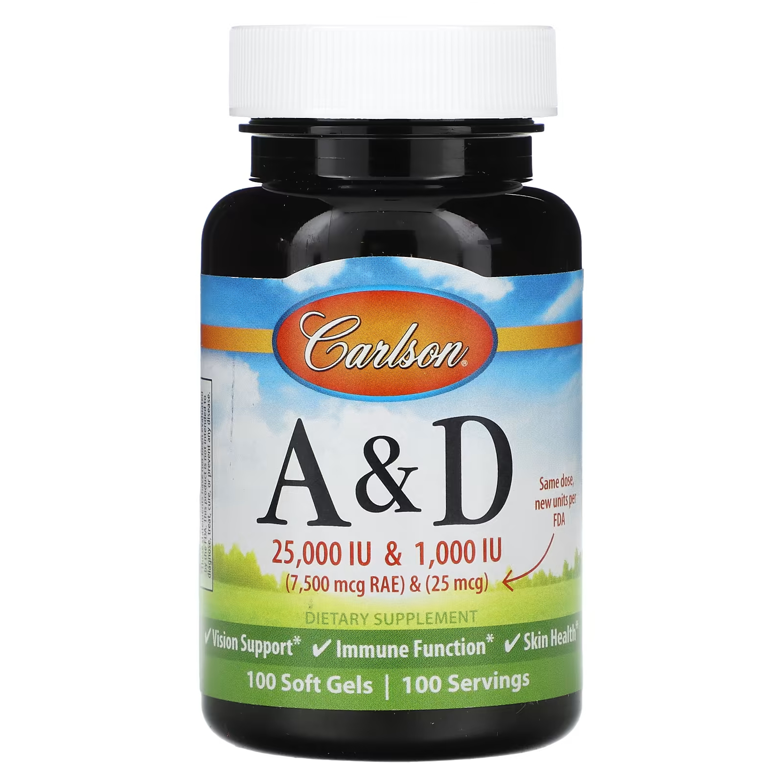 Витамины A и D Carlson, 100 мягких таблеток витамины a и d carlson 250 мягких таблеток