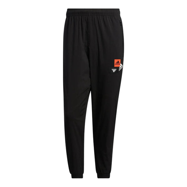 Спортивные штаны Men's adidas Mh Bp3 Wvpnt Logo Pattern Gym Sports Bundle Feet Autumn Black Pants, черный